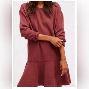 NWT Free People Stylish Burgundy Dress